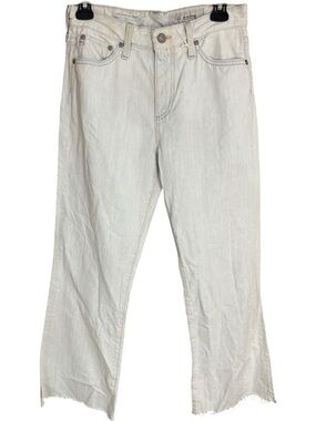 AG The Quinne Crop Flare Jeans Off-White Blue